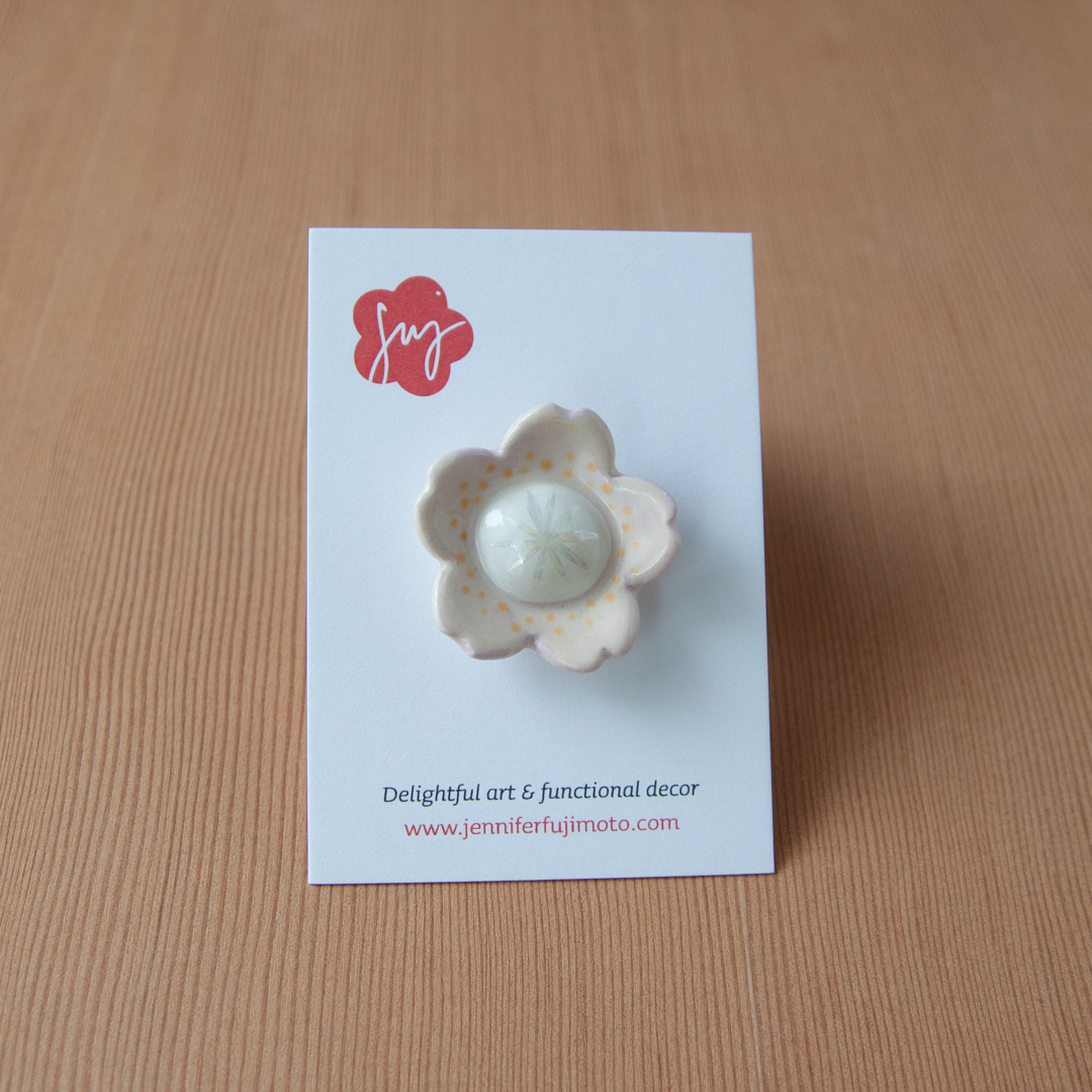 Ceramic Brooch - Flower