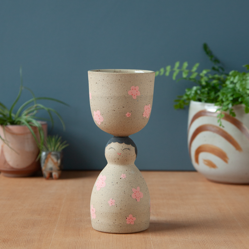 Cheerful Pink Plum Party Girl Goblet