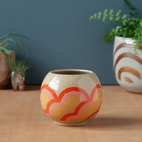 Small Round Vase with Citrus Rainbows