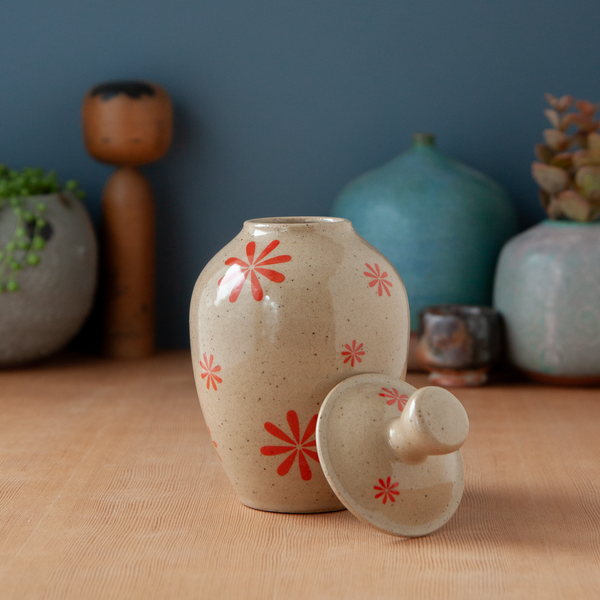 Fancy Jar with Red Florals