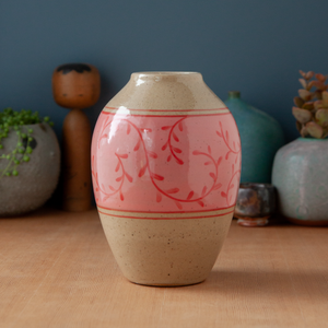 Vase with Pink and Red Vines