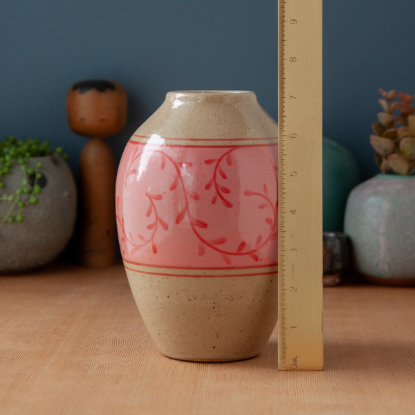 Vase with Pink and Red Vines