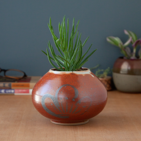 Shino Vase with Iron Oxide Plum Blossom