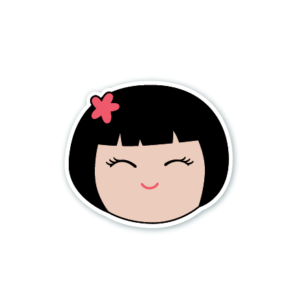 Cheerful Girl Sticker